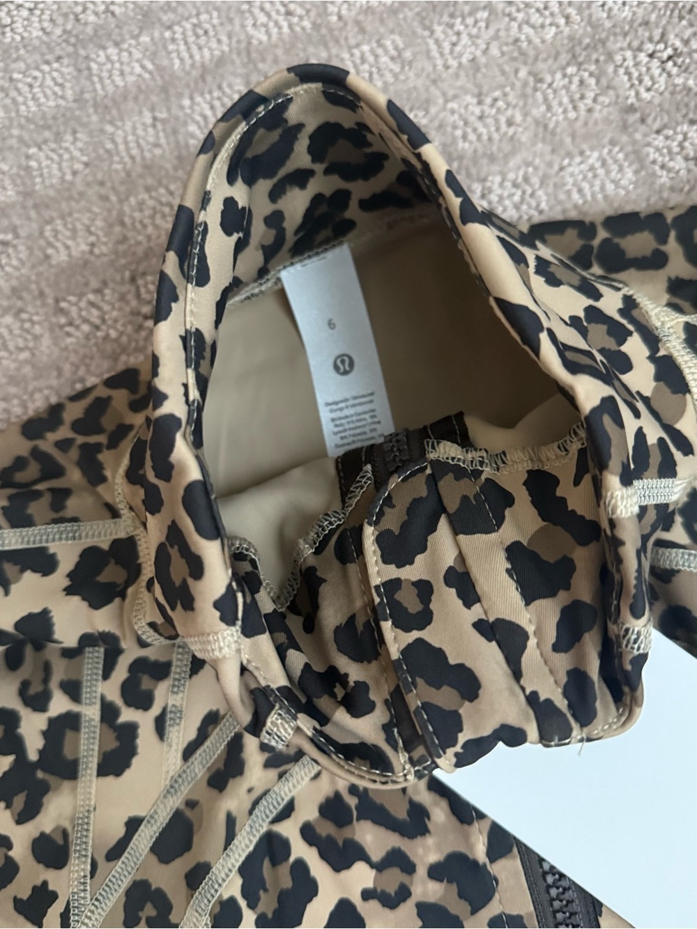 lululemon athletica Leopard Print Bomber Jacket - Tan & Black - Picture 2 of 2